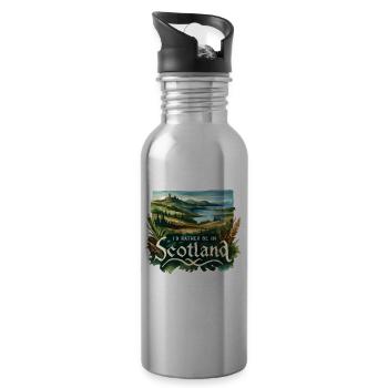 Ich wäre lieber in Schottland Urlaubsurlauber - Trinkflasche mit integriertem Trinkhalm - Lightsilver - Rechts