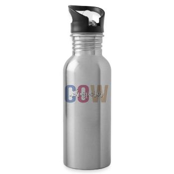 Cow Breeder Rancher Cow Breeder Farming - Water bottle with straw - silver - Right
