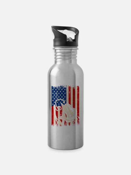 Barschfisch - Trinkflasche mit integriertem Trinkhalm - Lightsilver