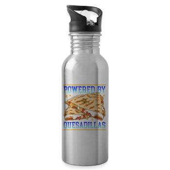 Quesadilla Tortilla Quesadillas Gift - Water bottle with straw - silver - Right