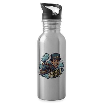 LOCOMOTIVE - Water bottle with straw - silver - Right