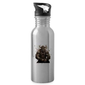 Viking Oding Muscles Bodybuilding - Water bottle with straw - silver - Right