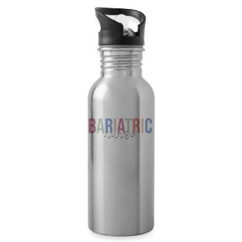 Nurse RN - Water bottle with straw - silver - Right