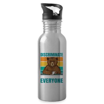 I Don't Discriminate I Hate Everyone 28 - Water bottle with straw - silver - Right