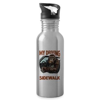 If You Don't Like My driving Stay Off Sidewalk 13 - Water bottle with straw - silver - Right
