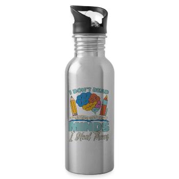 School Psych I Don't Read Minds School Counseling - Trinkflasche mit integriertem Trinkhalm - Lightsilver - Rechts