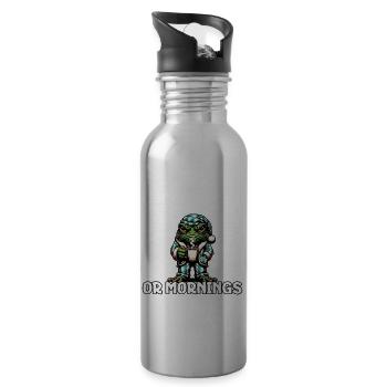 I Don't Like Morning People Or Mornings Or People - Trinkflasche mit integriertem Trinkhalm - Lightsilver - Rechts