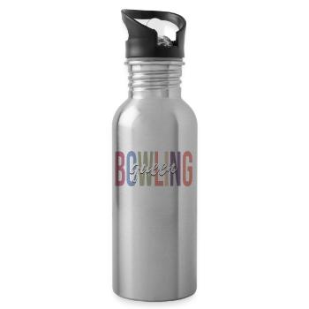 Bowling Girl Bowling Team - Trinkflasche mit integriertem Trinkhalm - Lightsilver - Rechts