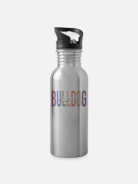 Bulldoggen-Liebhaber - Trinkflasche mit integriertem Trinkhalm - 