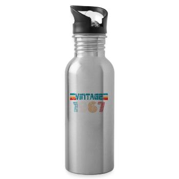 1967 Birthday Vintage - Water bottle with straw - silver - Right