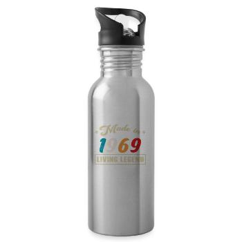 Anniversaire de 1969 Fabriqué en édition limitée - Gourde avec paille intégrée - argent clair - Droite