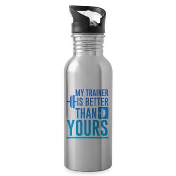 My Trainer Is Better Than Yours 4 - Water bottle with straw - silver - Right