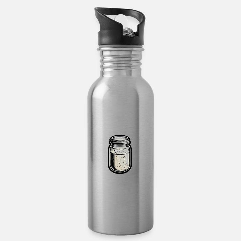 Sauerteig Starter Sauerteig Brot Brot Backen - Trinkflasche mit integriertem Trinkhalm - Lightsilver