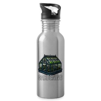 Greenhouse Gardening - Trinkflasche mit integriertem Trinkhalm - Lightsilver - Rechts