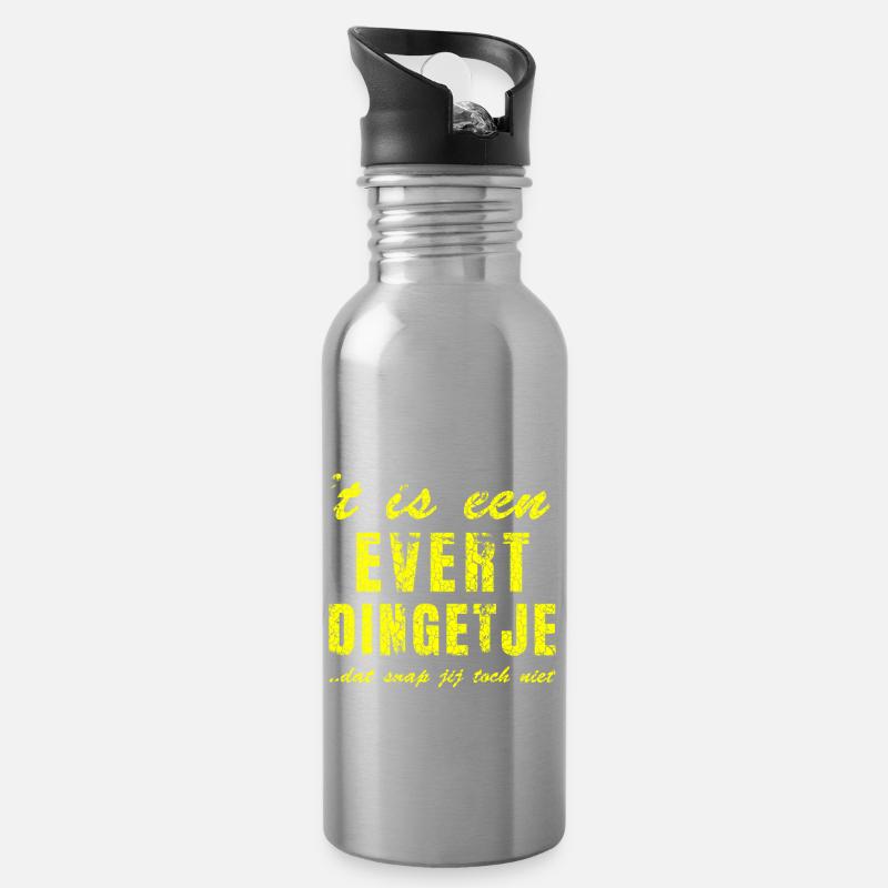 Personalisierte Geschenke für Evert - Trinkflasche mit integriertem Trinkhalm - Lightsilver