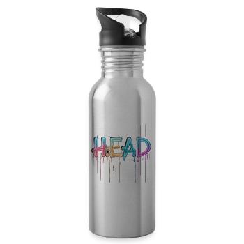 Creative Colorful Dripping Head Graphic - Trinkflasche mit integriertem Trinkhalm - Lightsilver - Rechts