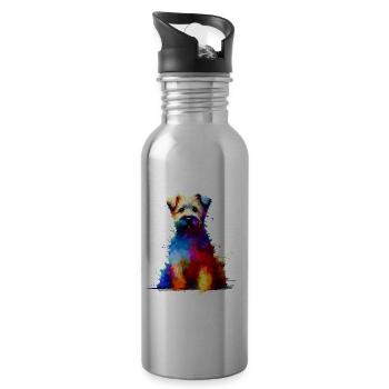 Coloré Splash Art Glen Of Imaal Terrier Terriers - Gourde avec paille intégrée - argent clair - Droite