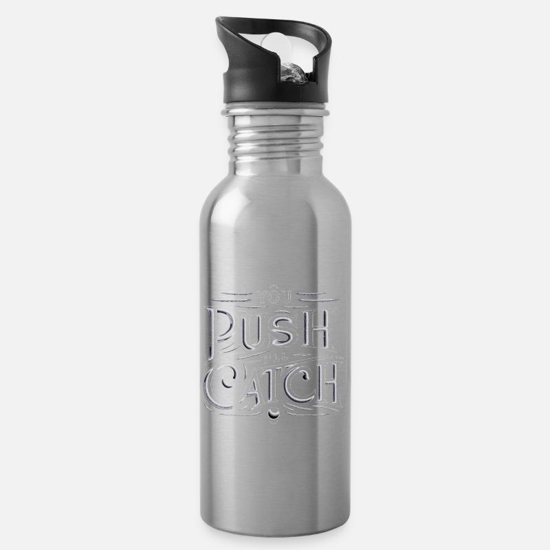 You Push I'll Catch 9 - Trinkflasche mit integriertem Trinkhalm - Lightsilver