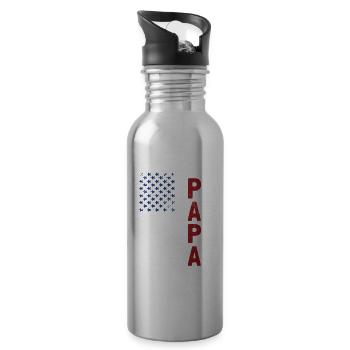 Best Dad Ever Vintage Best Dad The - Water bottle with straw - silver - Right