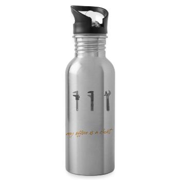 CVC Mon bureau est un conduit, climatisation, climatisation, climatisation, CVC - Gourde avec paille intégrée - argent clair - Droite