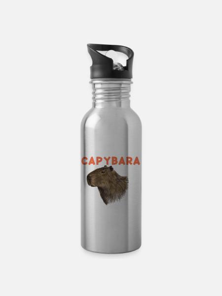 Capybara Capy - Trinkflasche mit integriertem Trinkhalm - 