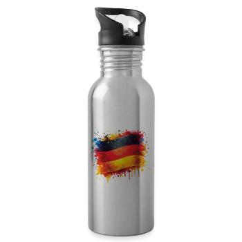 Flag Germany Flag for Sport Fan - Water bottle with straw - silver - Right