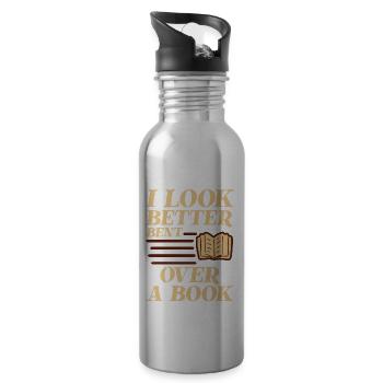 I Look Better Bent Over A Book 2 - Water bottle with straw - silver - Right