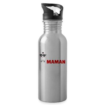 Merci maman de ne pas nous avoir avalé - Gourde avec paille intégrée - argent clair - Droite