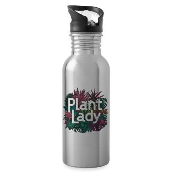 PFLANZEN-LADY - Trinkflasche mit integriertem Trinkhalm - Lightsilver - Rechts