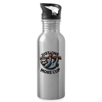 Nur Noch Eine Tasse Kaffee - Trinkflasche mit integriertem Trinkhalm - Lightsilver - Rechts