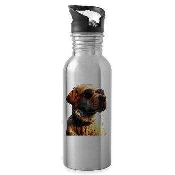 Labrador Retriever Hund Liebe Junge Süße Labradore - Trinkflasche mit integriertem Trinkhalm - Lightsilver - Rechts