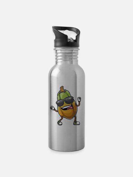 Papaya Tanzen - Trinkflasche mit integriertem Trinkhalm -