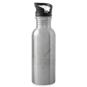Axtwerfen wie Darts, aber cooler - Trinkflasche mit integriertem Trinkhalm - Lightsilver - Rechts