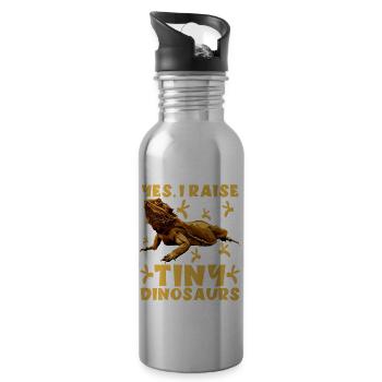 Drôle Barbu Dragon Barbu - Gourde avec paille intégrée - argent clair - Droite