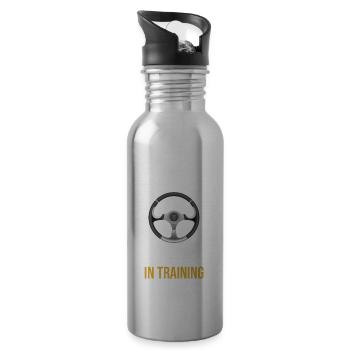 Fahrer Auf Dem Rücksitz, Weil Man Manchmal Eine - Trinkflasche mit integriertem Trinkhalm - Lightsilver - Rechts