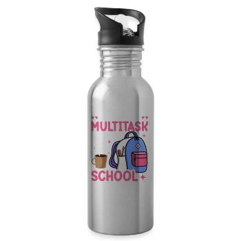 Cafeteria Mitarbeiterin Mittagessen Dame Multitask - Trinkflasche mit integriertem Trinkhalm - Lightsilver - Rechts