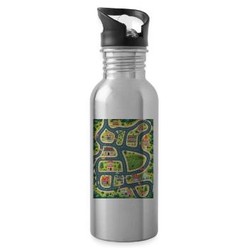 Kids Car Play Mat - Parent Massage Aid - Water bottle with straw - silver - Right