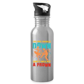 Tap Your Troubles Down - Trinkflasche mit integriertem Trinkhalm - Lightsilver - Rechts