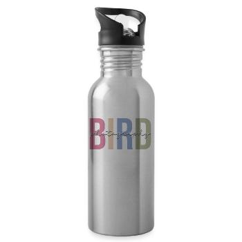 Bird Photography Bird Photographer Bird on Camera - Water bottle with straw - silver - Right