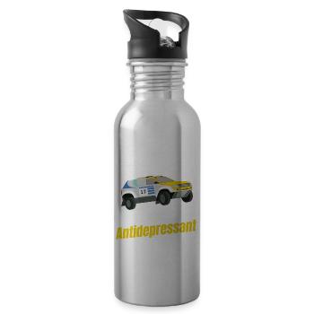 Rallycross is the best antidepressant - Water bottle with straw - silver - Right