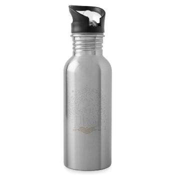 Meine zweite Sprache ist Pferd - Trinkflasche mit integriertem Trinkhalm - Lightsilver - Rechts