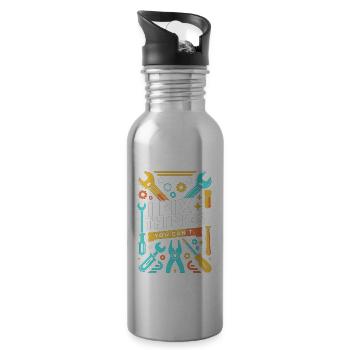 Ich repariere Dinge, die Sie nicht reparieren könn - Trinkflasche mit integriertem Trinkhalm - Lightsilver - Rechts