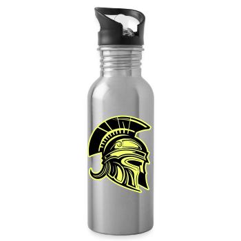 Spartan Head Warrior Sparta Helmet - Water bottle with straw - silver - Right