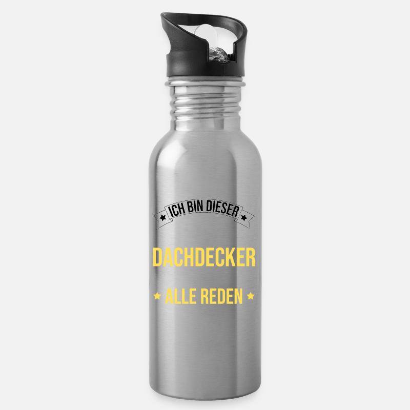 Ich Bin Dieser Legendäre Dachdecker - Trinkflasche mit integriertem Trinkhalm - Lightsilver