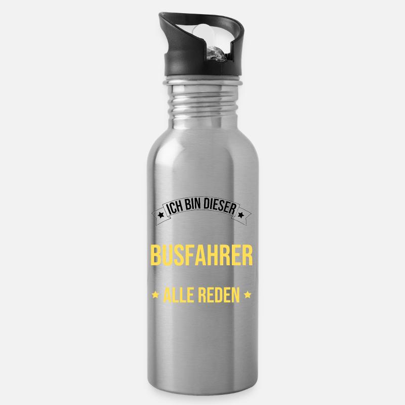 Ich Bin Dieser Legendäre Busfahrer - Trinkflasche mit integriertem Trinkhalm - Lightsilver