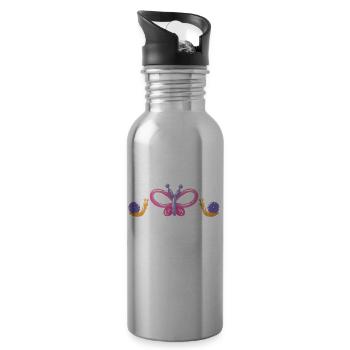It's not my hobby, it's my calling. - Water bottle with straw - silver - Right
