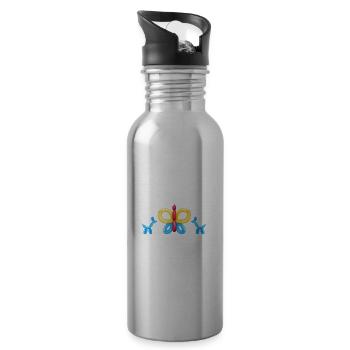 Living That Balloon Twister Life Birthday - Water bottle with straw - silver - Right
