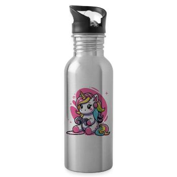 Play Controller Gaming Unicorn Controller - Water bottle with straw - silver - Right