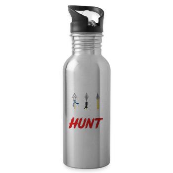 There's land where I hunt arrowheads - Water bottle with straw - silver - Right