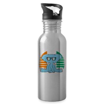 Côte d'Ivoire Elephant - Water bottle with straw - silver - Right
